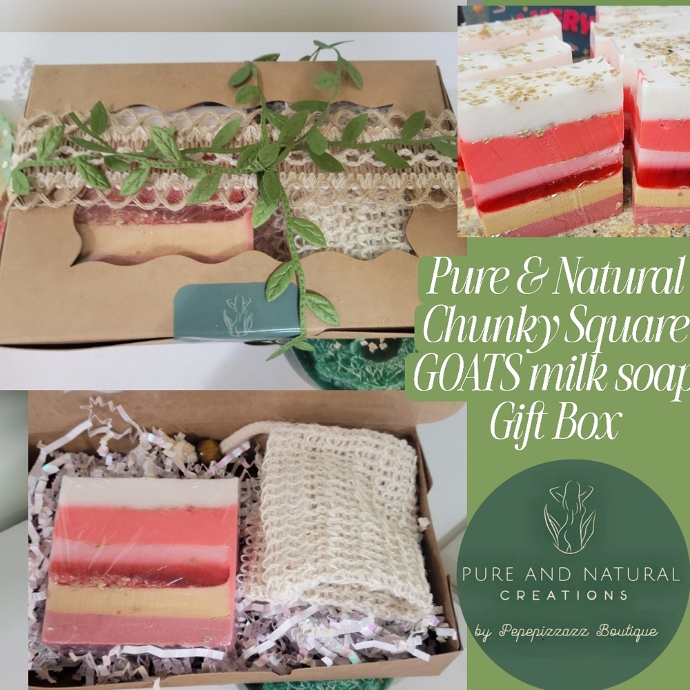 Chunky Square Goat's Milk Soap Gift Box Handmade